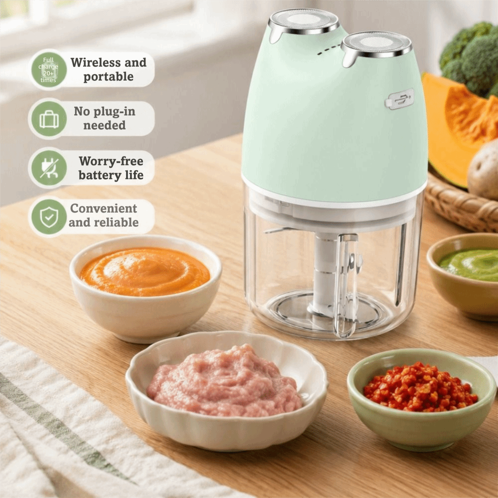 Baby Food Chopper - Беспроводной измельчитель чеснока с USB-зарядкой, объем