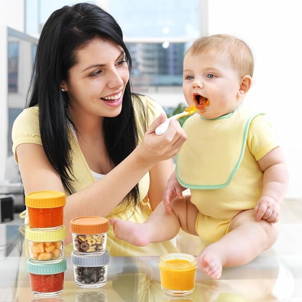 Baby Food Containers Glass - Набор из 6 многоразовых стеклянных баночек