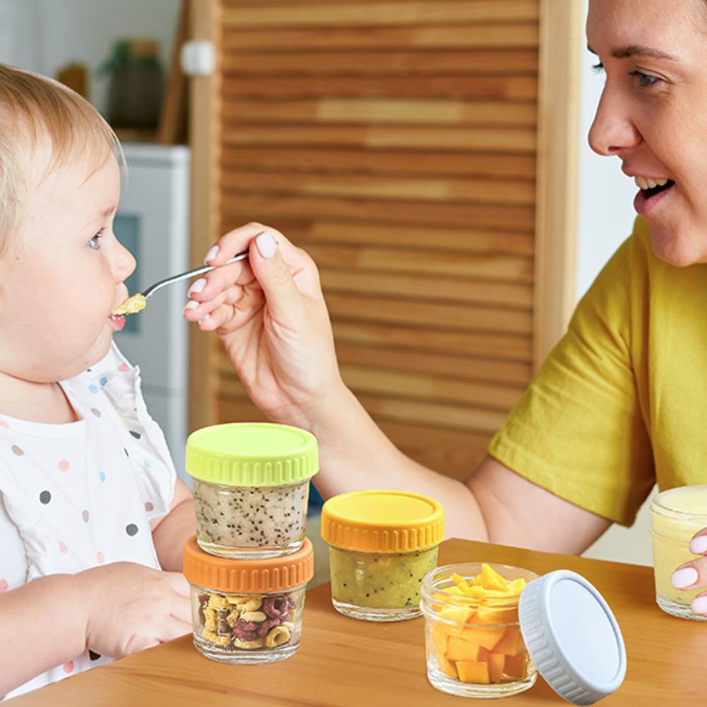Baby Food Containers Glass - Набор из 6 многофункциональных стеклянных баночек