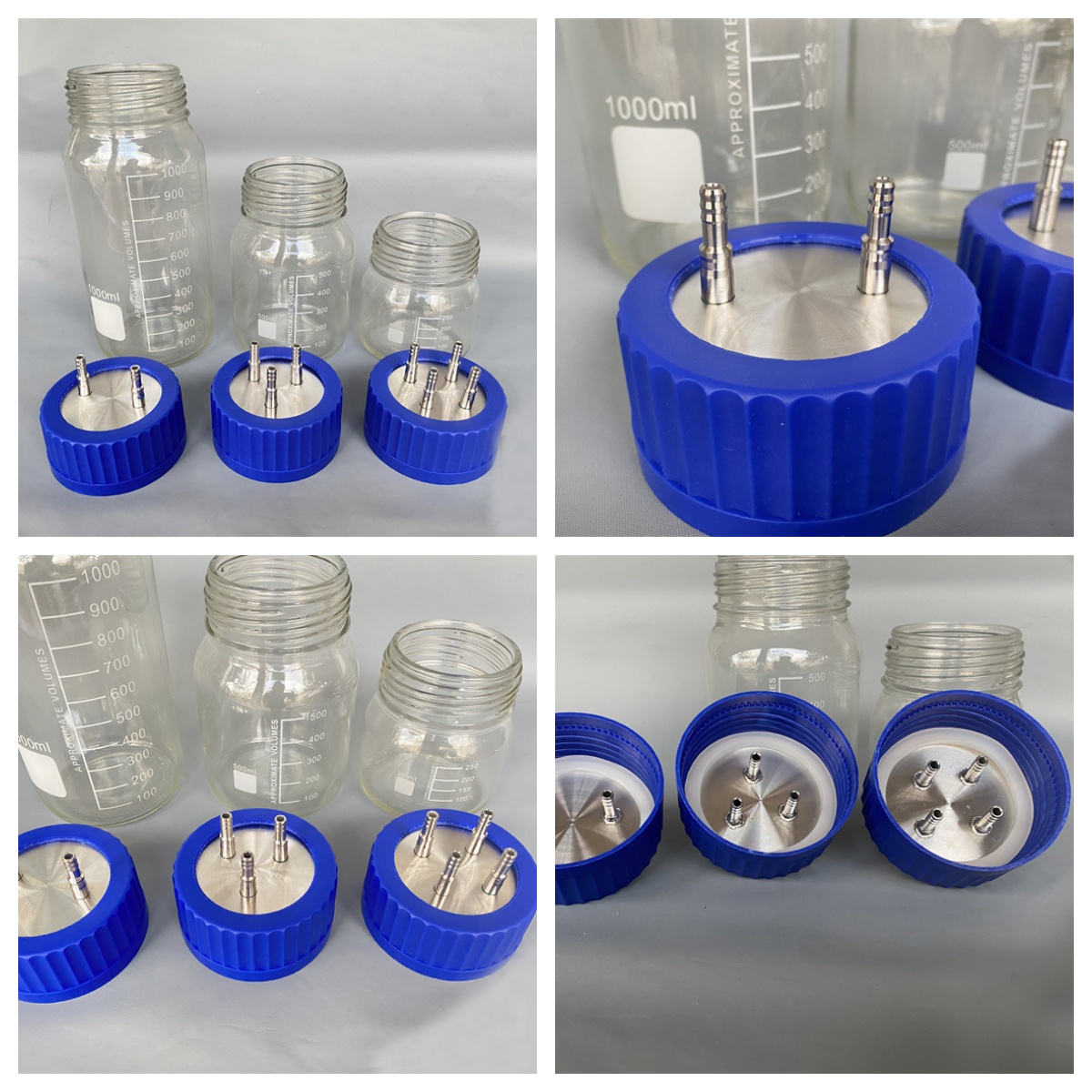Baby Food Containers Glass - Лабораторная бутылка, синяя винтовая крышка GL80,