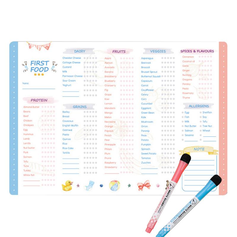 Baby Food List - Многоразовая детская магнитная таблица ежедневного питания