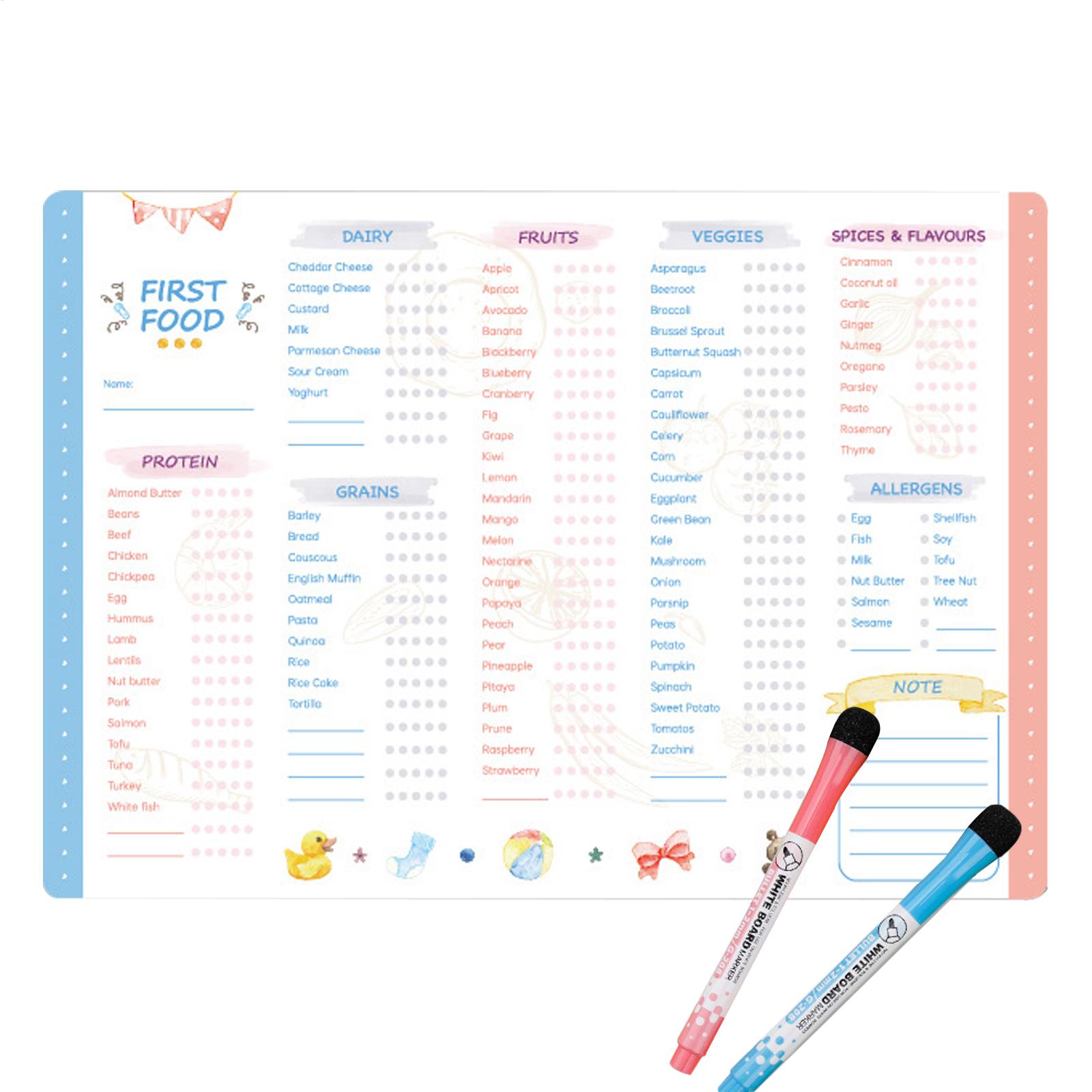 Baby Food List - Магнитная таблица для первого прикорма малыша:
