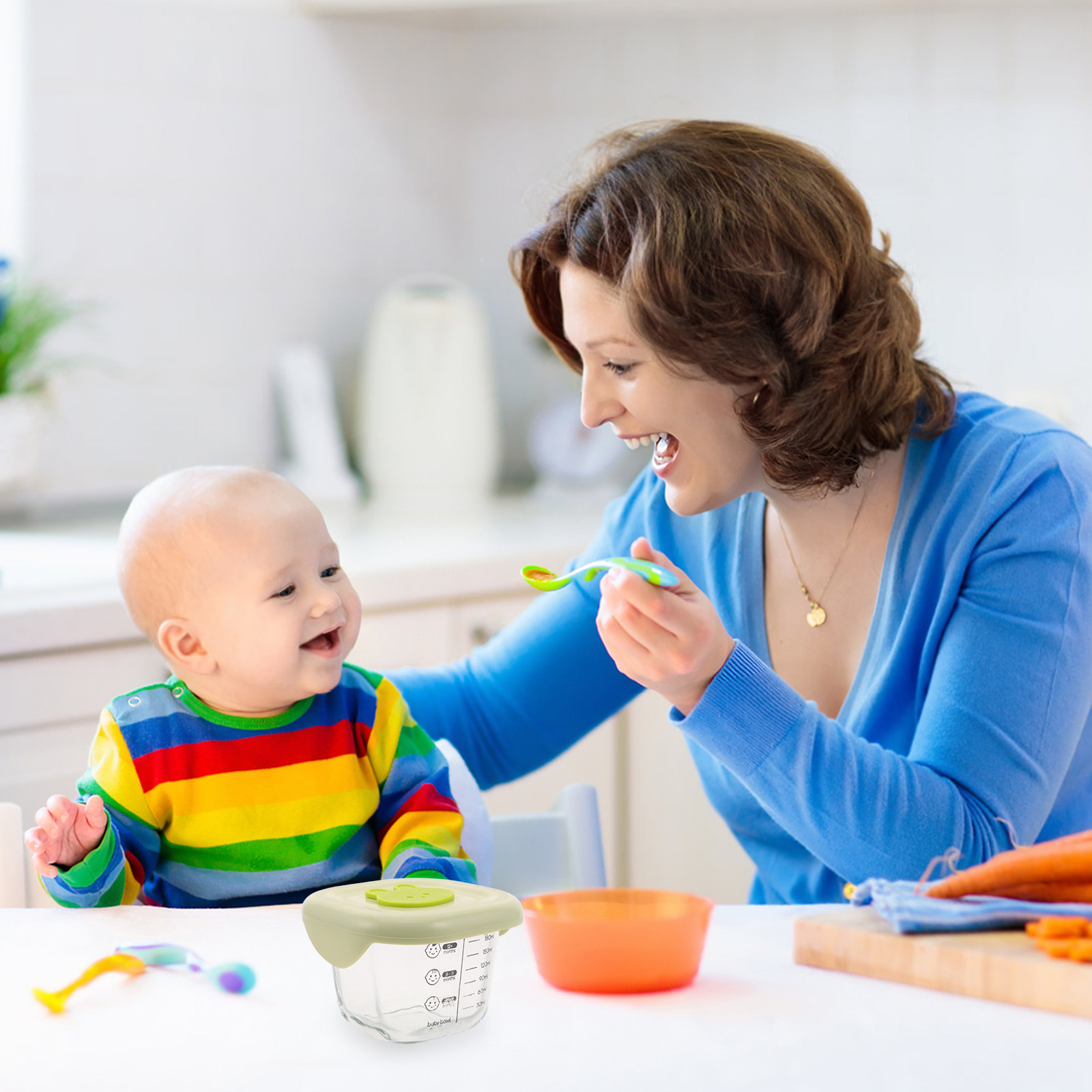 Baby Food Containers Glass - 2 шт. стеклянных контейнера для хранения